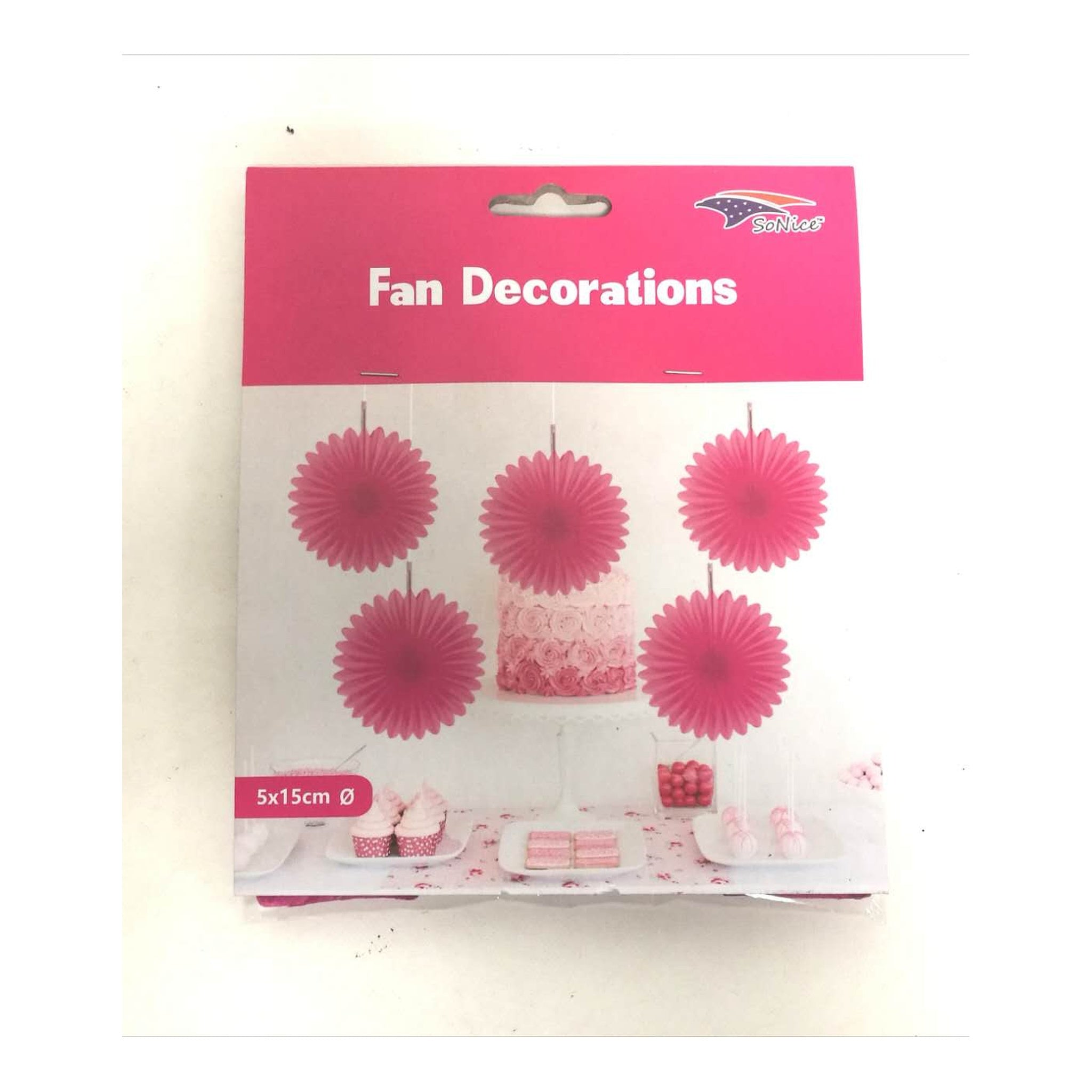 (c) Tissue Fans Fuchsia " 5ct